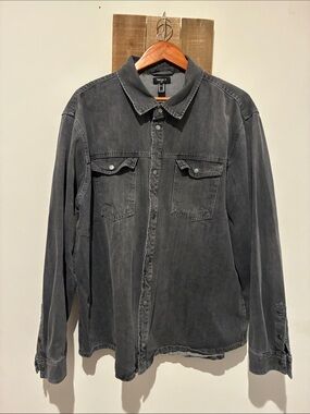 Forever 21 Faded Charcoal Denim Shirt Jacket